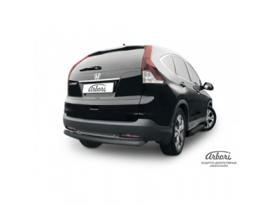 Защита заднего бампера Arbori d76 радиусная черная HONDA CR-V 2012-